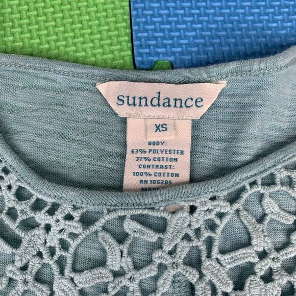 Sundance Women's XS Crochet Lace Lily Paramour Short Sleeve Boho Top Crochet - Picture 3 of 6